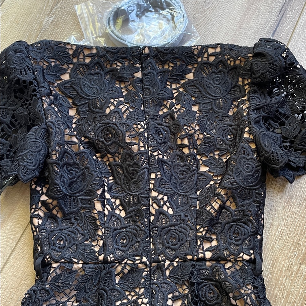 Self-Portrait Black Floral Lace Mini Dress with Statement Buttons. NWT! - Picture 14 of 16
